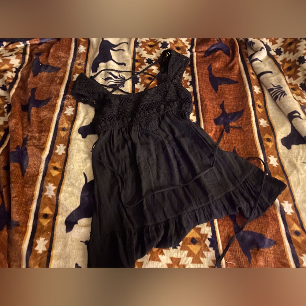 🐦‍⬛🕸️Black  vintage knitted Coquette dress 📸♟️